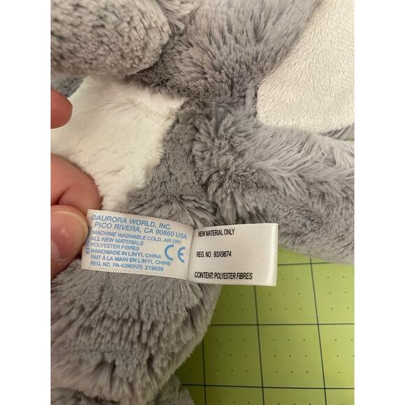 Ebba 11” Plush Gray & White Elephant Stuffed Animal Soft Toy - Picture 8 of 10